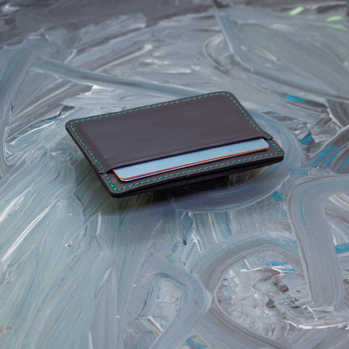 Deep Ocean Leather Card Wallet