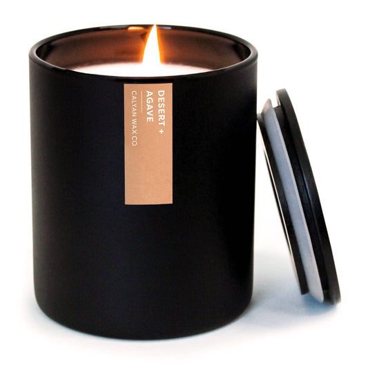 Desert + Agave - Matte Black Tumbler Soy Candle
