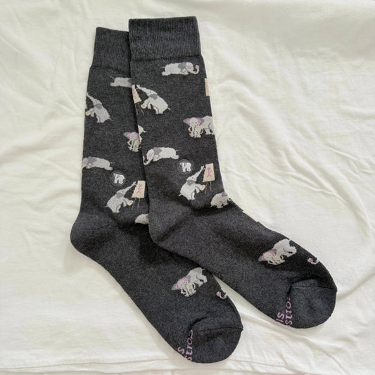 Socks that Support Mental Health (Gray Elephants)