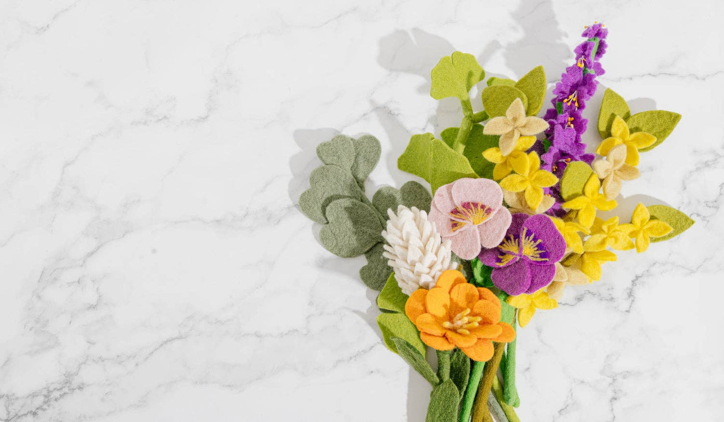 Felt Yellow Camellia Flower