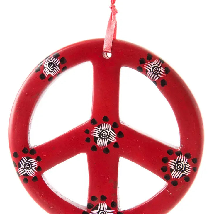 Soapstone Peace Sign Ornament