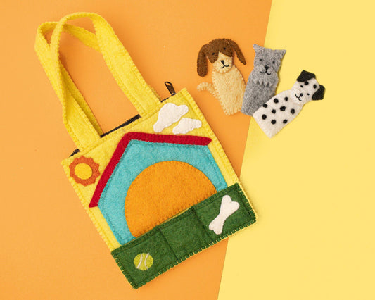 Felt Doggy Finger Puppet Bag