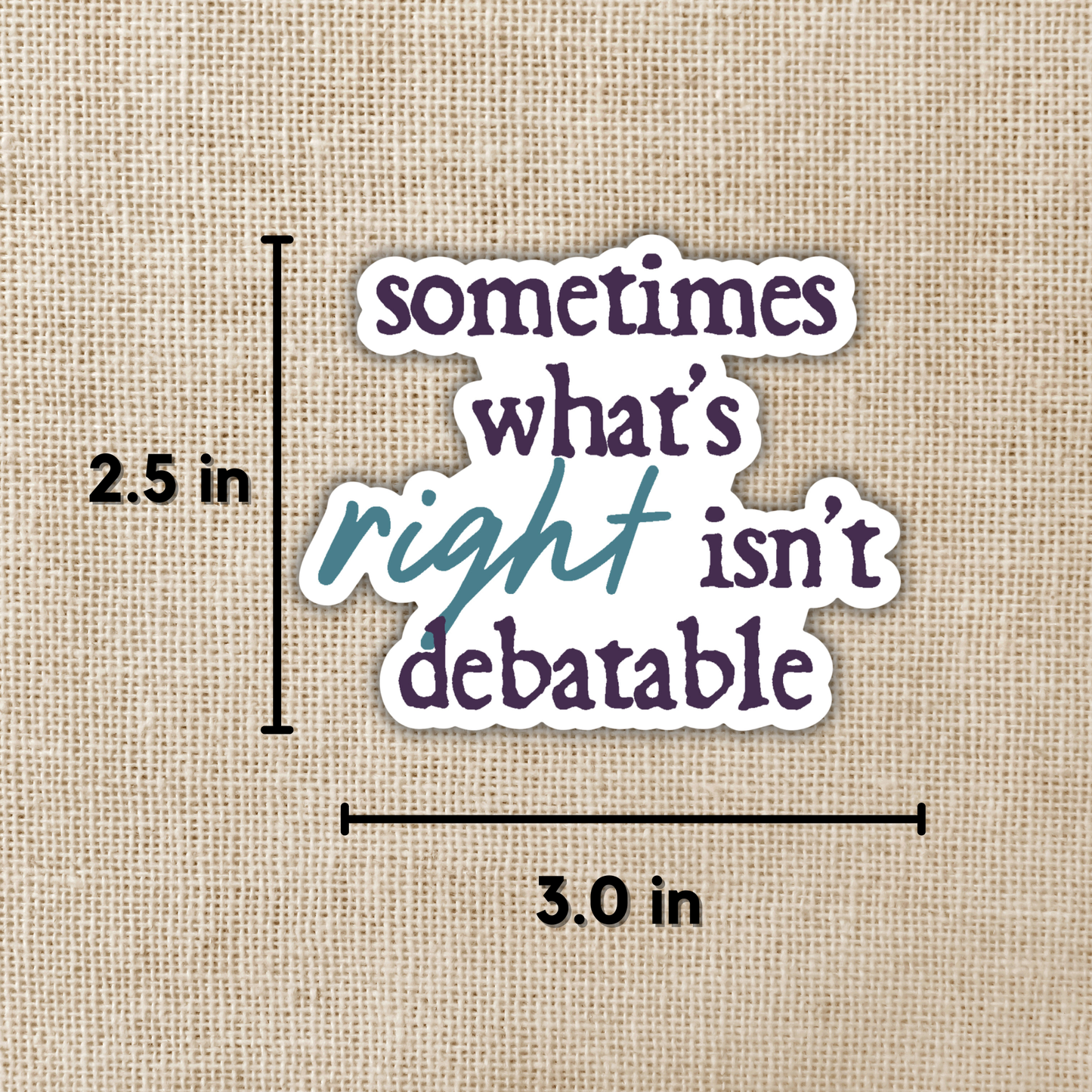 What's Right Isn't Debateable Vinyl Sticker | Defy The Night