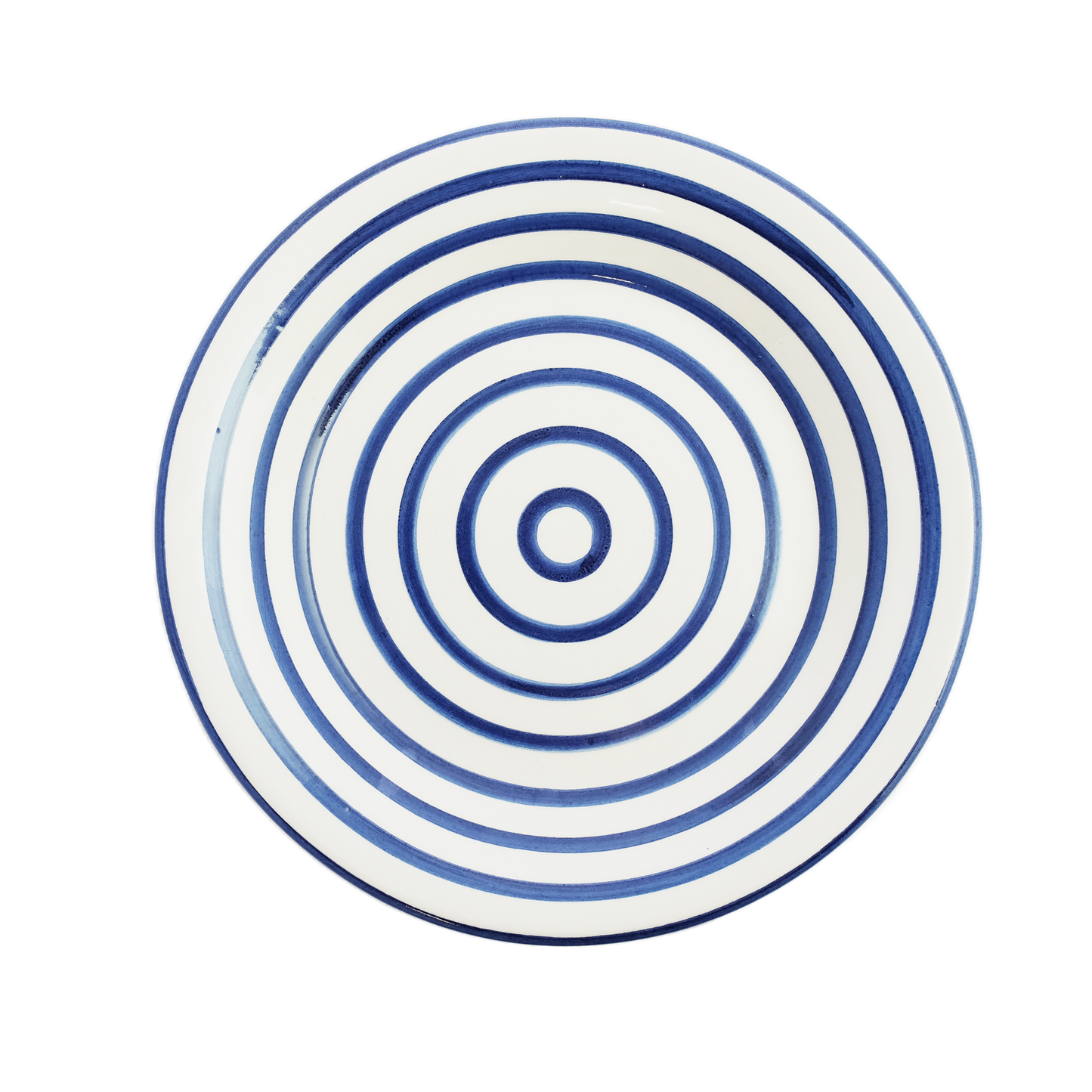 Hand painted Cobalt Stripe Dinner Plate
