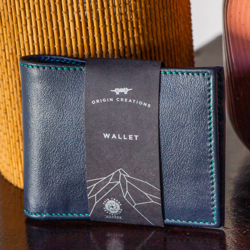 Ocean Navy Bifold Leather Wallet
