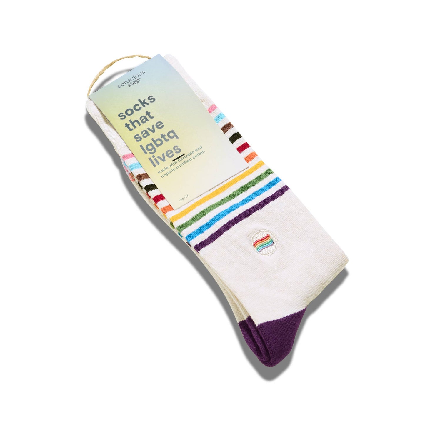 Socks that Save LGBTQ Lives (Beige Pride Flag)