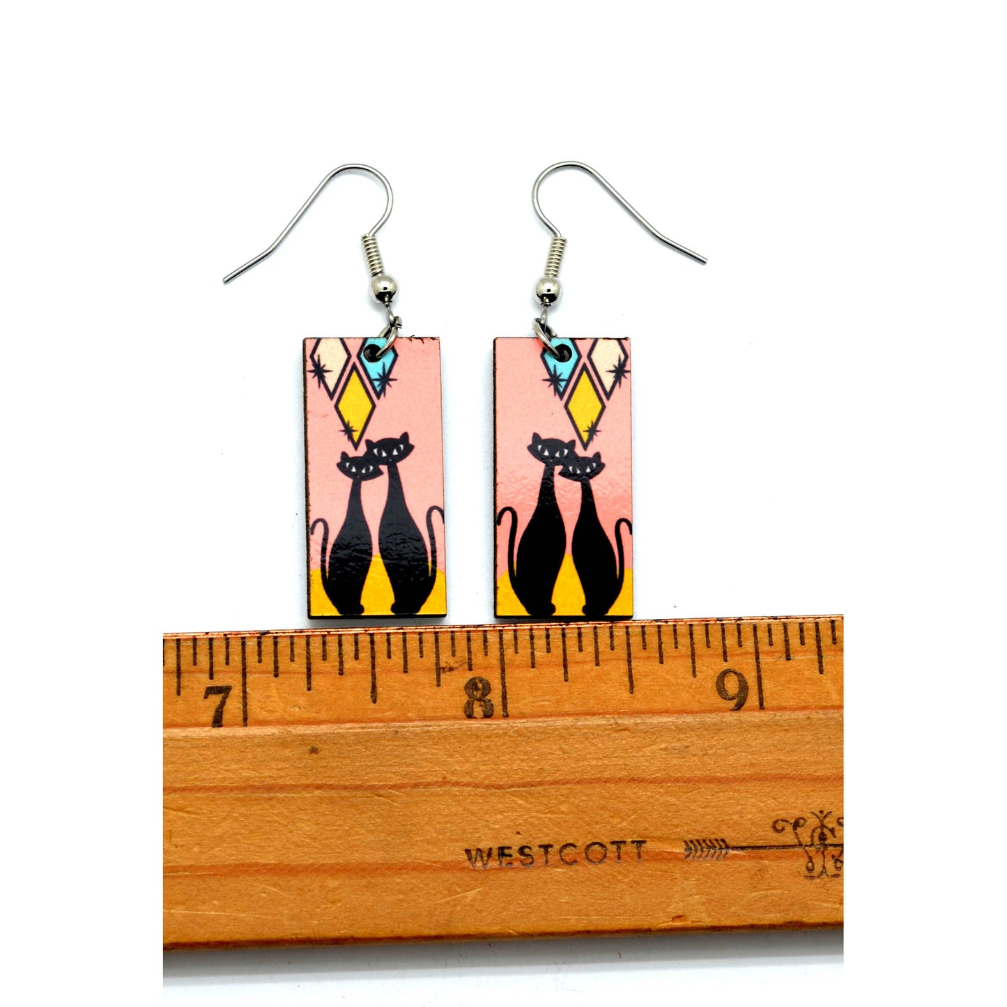 Atomic Cats Mid Century Style Earrings