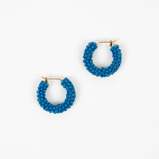 Fuschia Pop of Color Beaded Hoop Earring