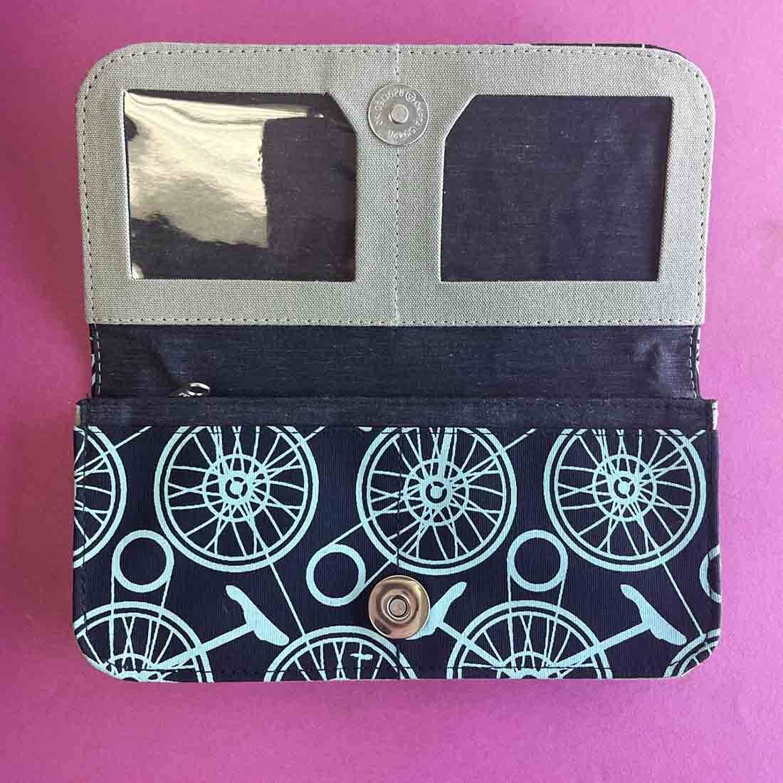 Blue Bikes Cotton Long Wallet
