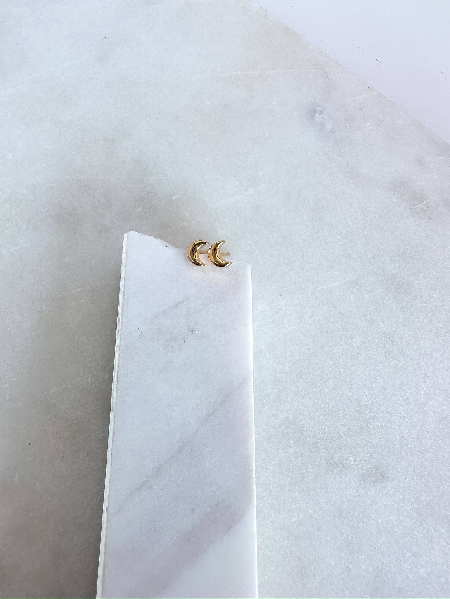 Mini Crescent Moon Stud Earrings