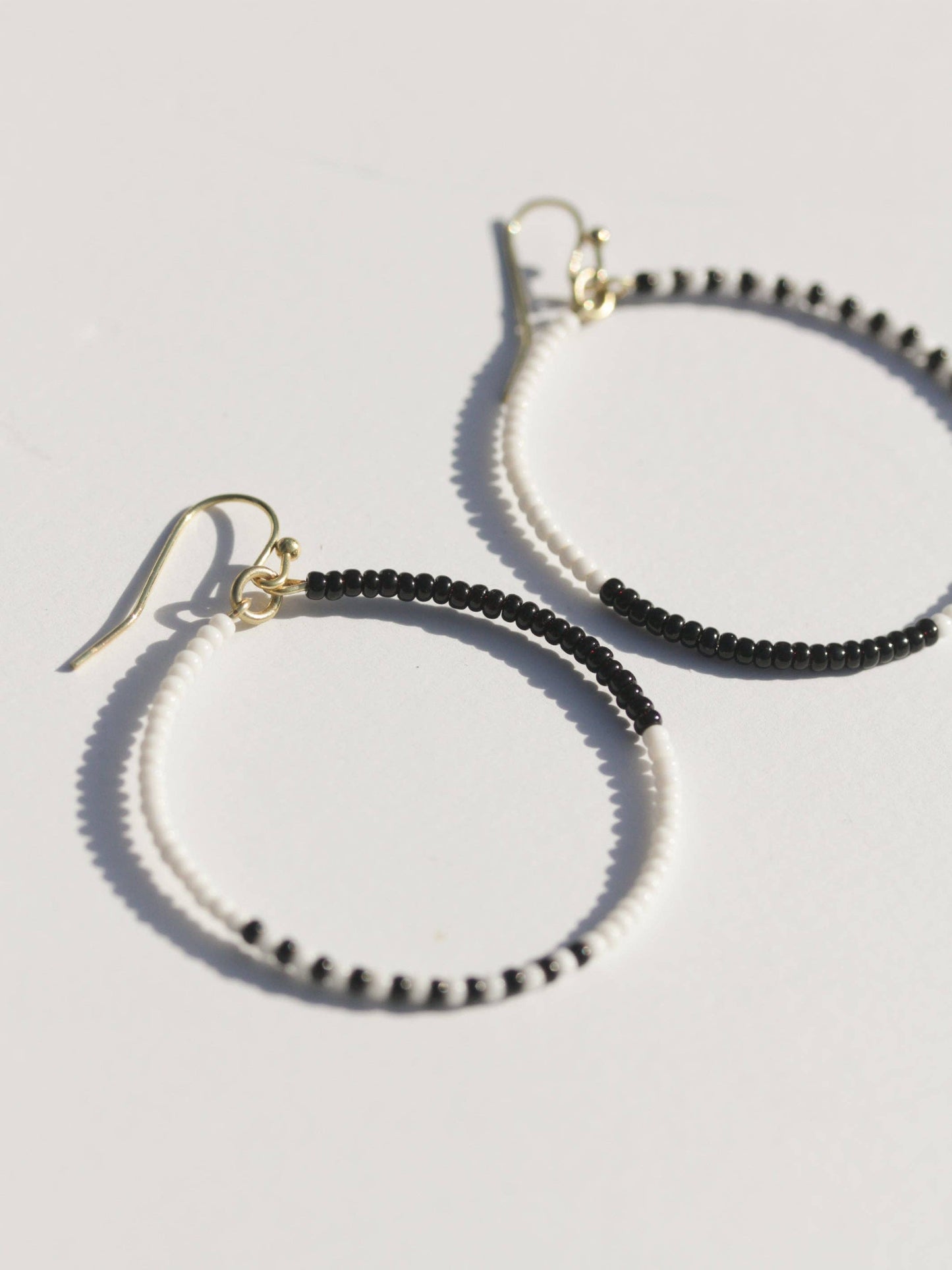 Monochrome Glass Beaded Hoops
