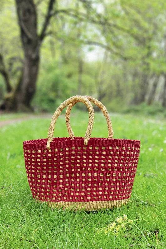 Strawberry Fields Oval Grass Tote