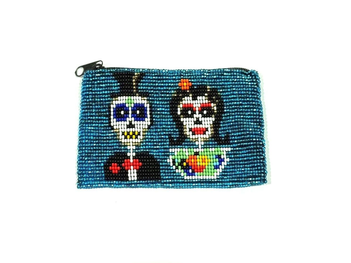 Day of the Dead  Beaded Coin Purse