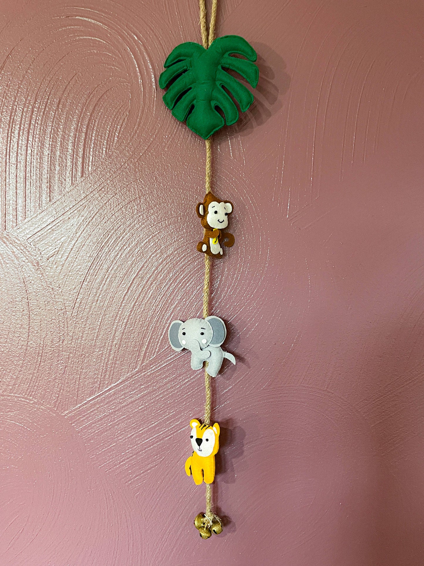 Handmade Jungle Animals Felt Wall Hanging