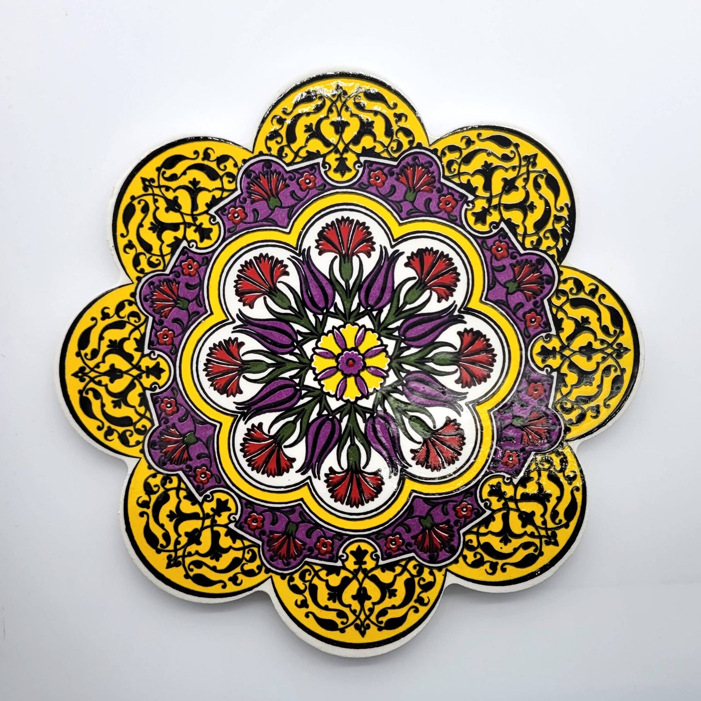 Ceramic Screen Printed Hot Pad Trivet in Assorted Patterns