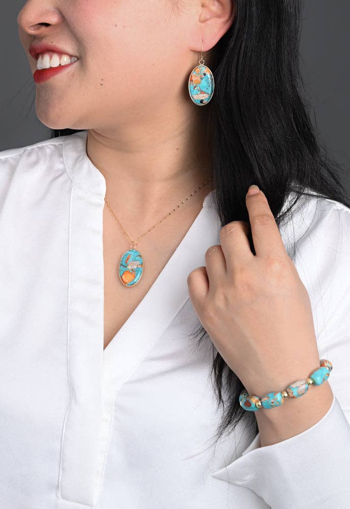 Sierra Bloom Turquoise Emperor Stone Necklace