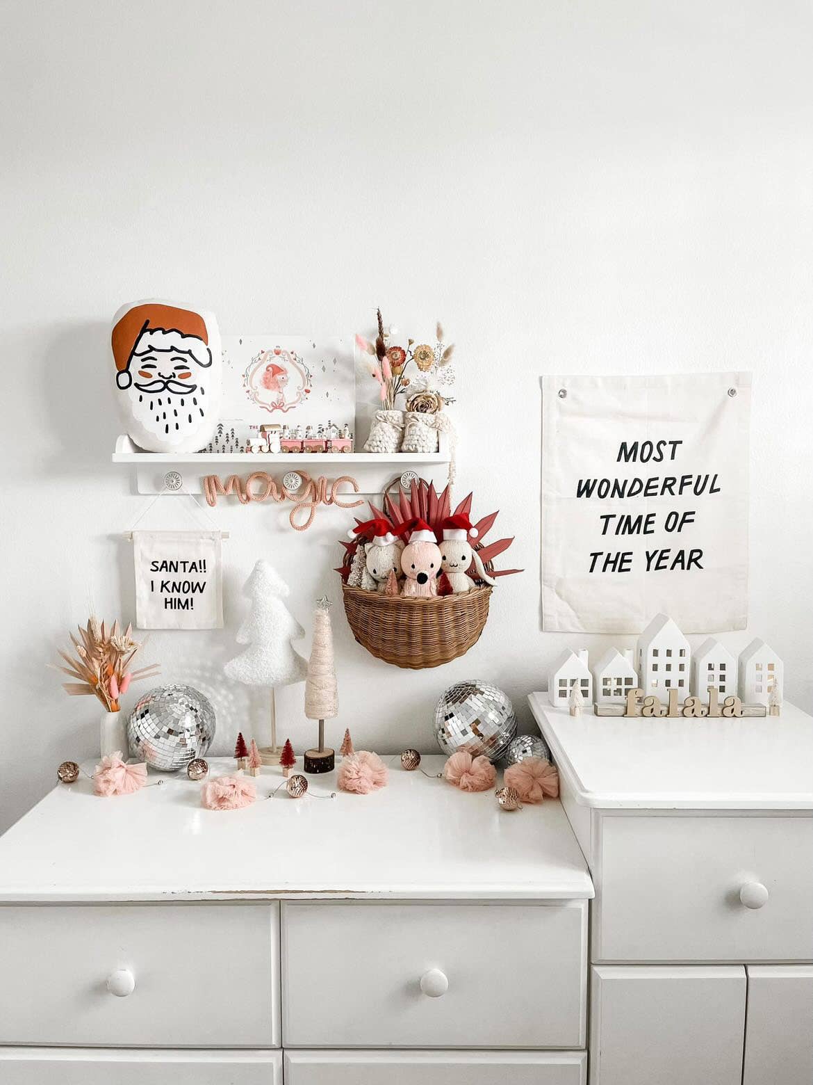 Merry + Bright Canvas Wall Sign