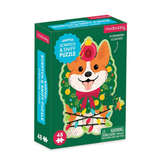 Christmas Corgi Scratch & Sniff Mini Puzzle