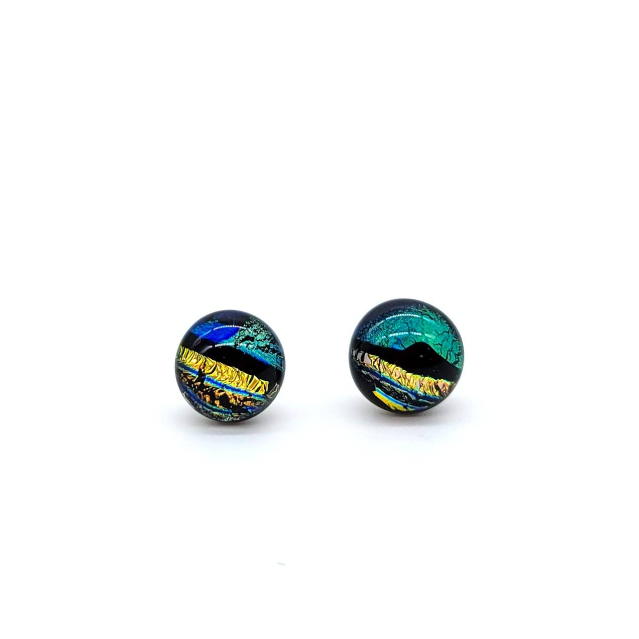 Horizon Dichroic Glass Stud Earring