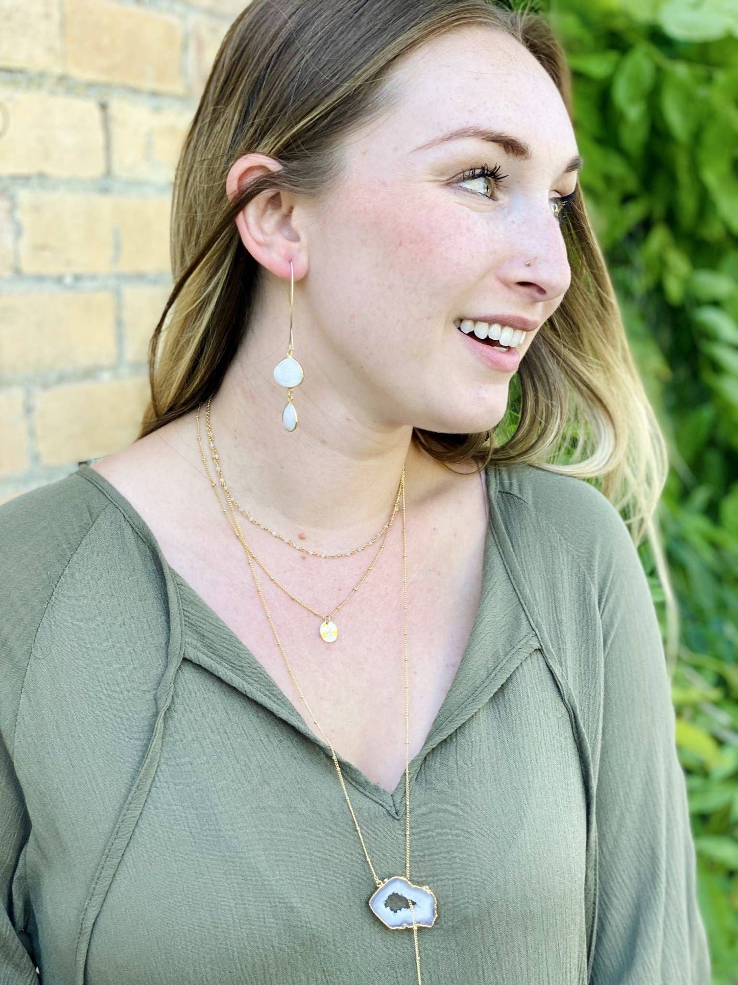 Bohemian Moonstone Rosary Necklace