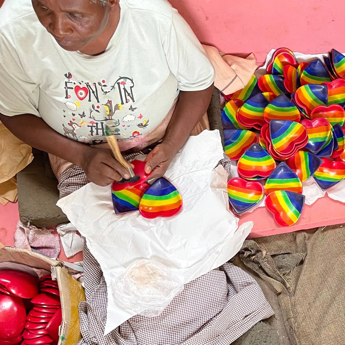 Blue Soapstone Floral Ring Dish