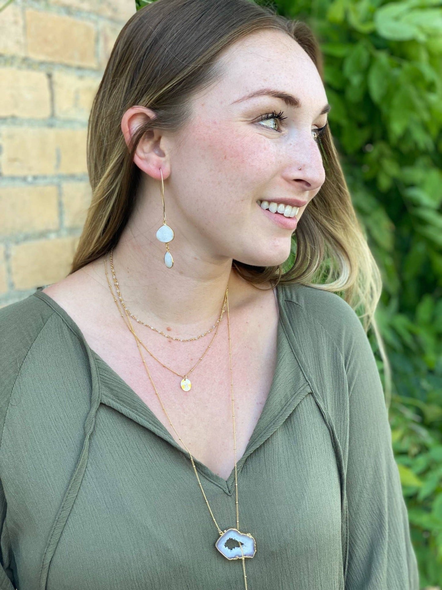 Bohemian Moonstone Rosary Necklace