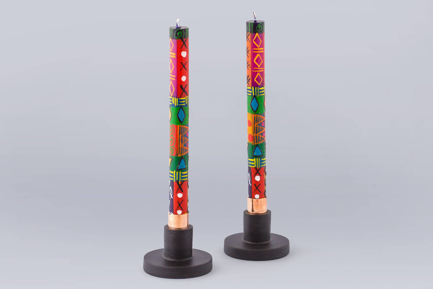 Multi Color Ethnic Small Pillar Candle 3” x 4” (50 hour burn time)