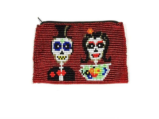 Day of the Dead  Beaded Coin Purse