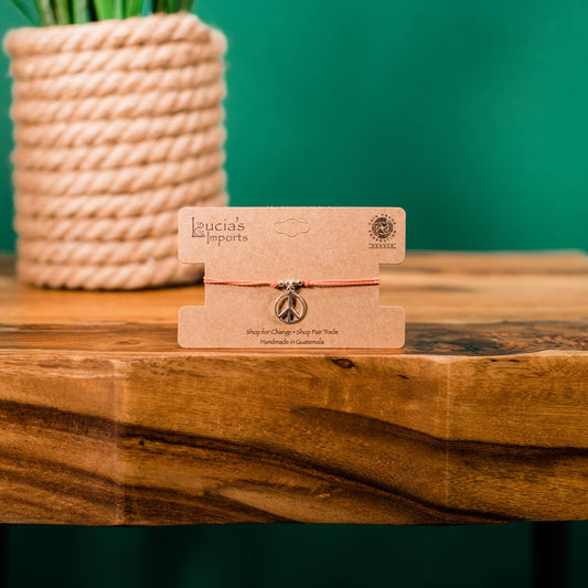 Peace String Charm Bracelet