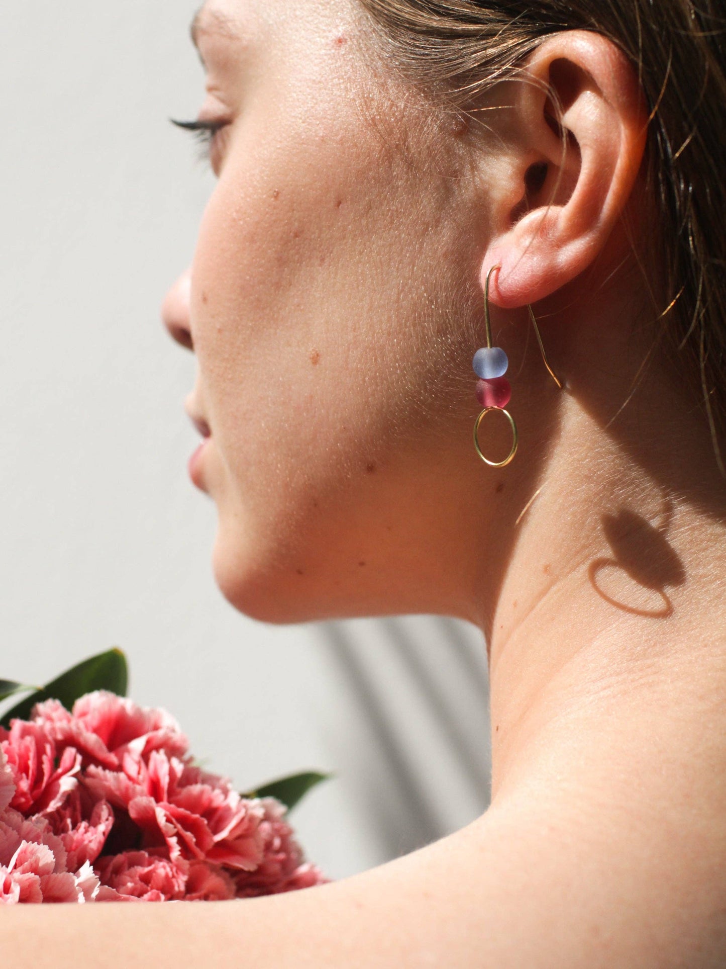Rose Sea Glass Stack Earrings