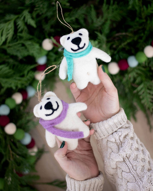 Happy Polar Bears Eco Ornaments