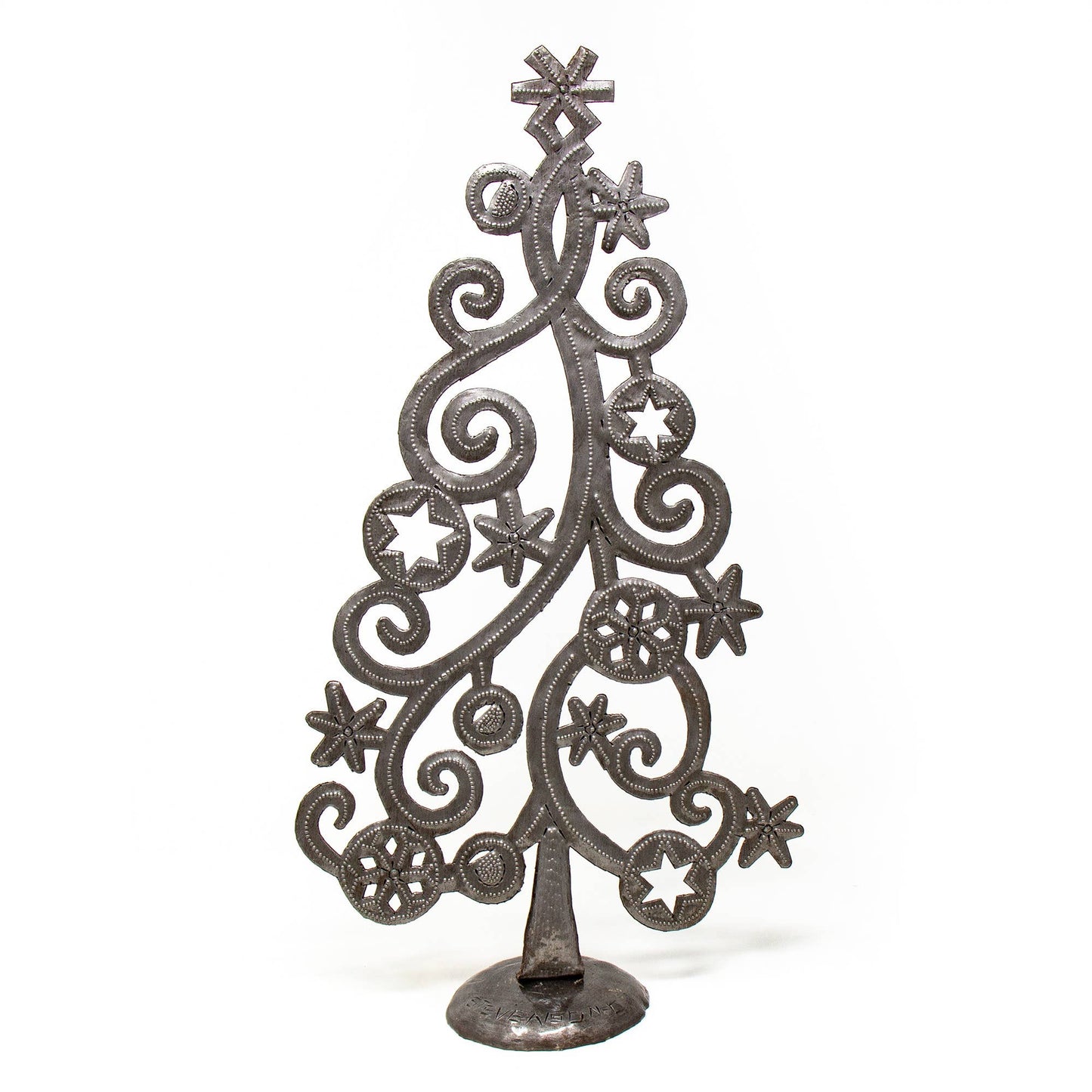 Christmas Tree With Stars and Snowflakes Metal Art