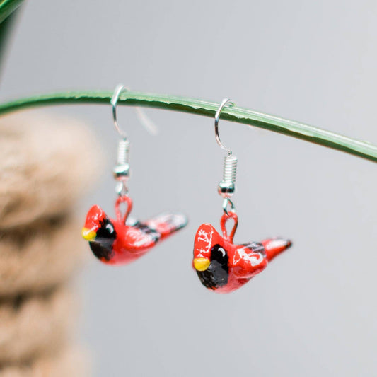 Cardinal Ceramic Earrings