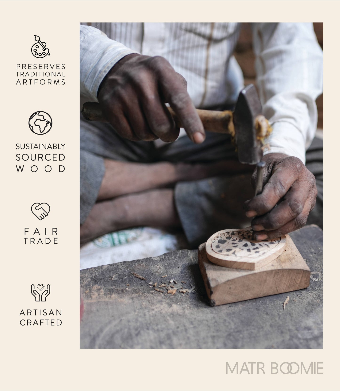 Bimala 6x6 Dark Brown Wood Quilling Card Frame