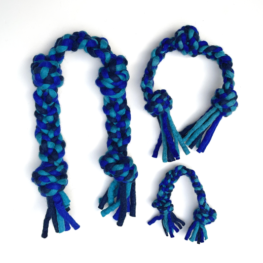 Knotted Rope Pull Dog Toy, Blue/Turquoise: 26"
