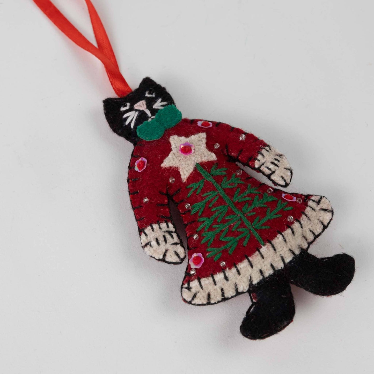 Mrs. Cat Claws Felt Ornament