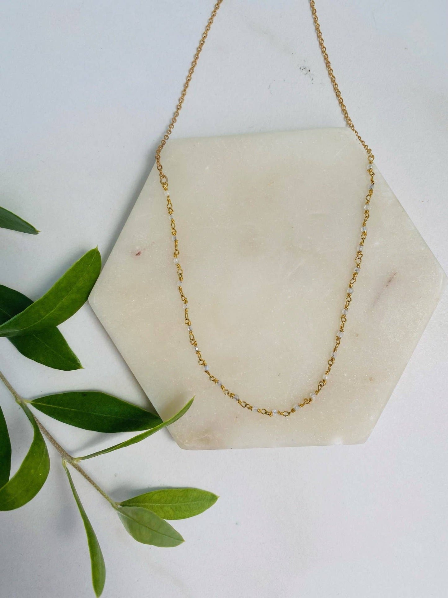 Bohemian Moonstone Rosary Necklace