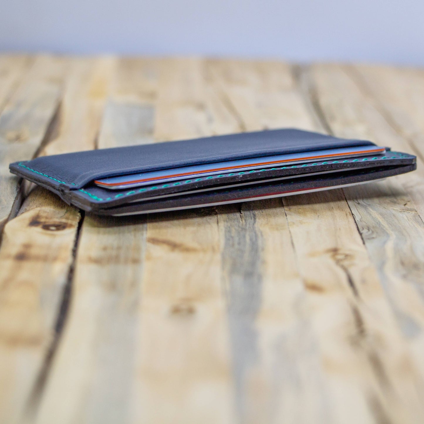 Deep Ocean Leather Card Wallet