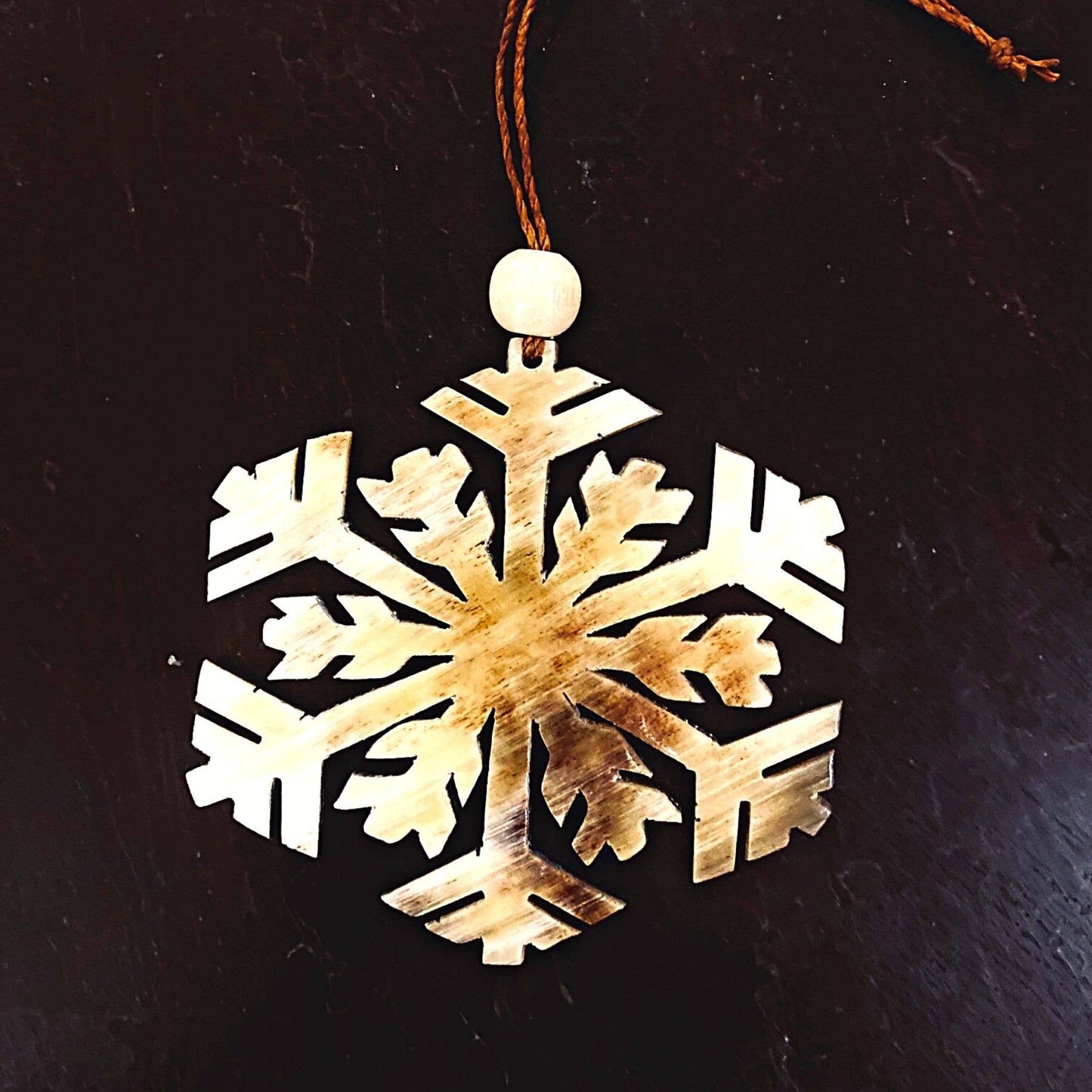 Snowflake Horn Ornament