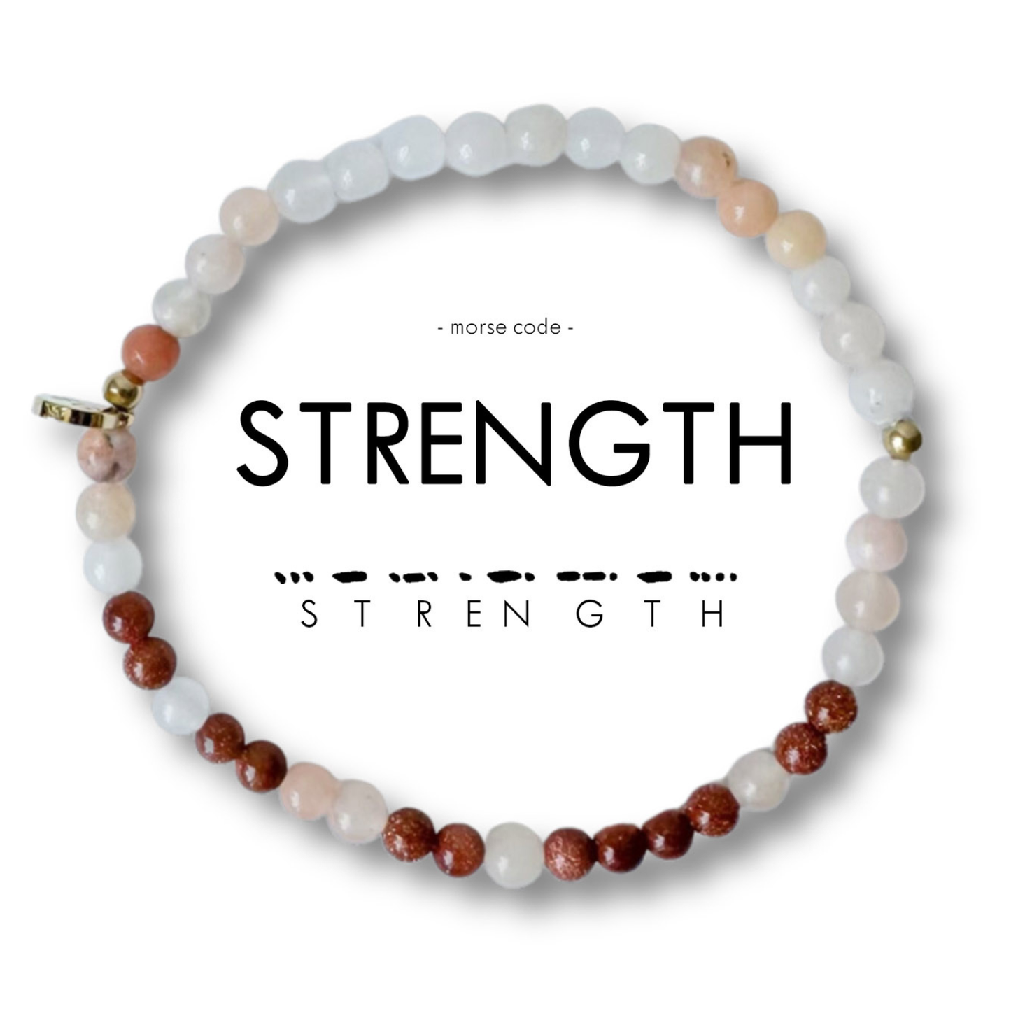 Morse Code Bracelet | STRENGTH: Howlite & Lapis