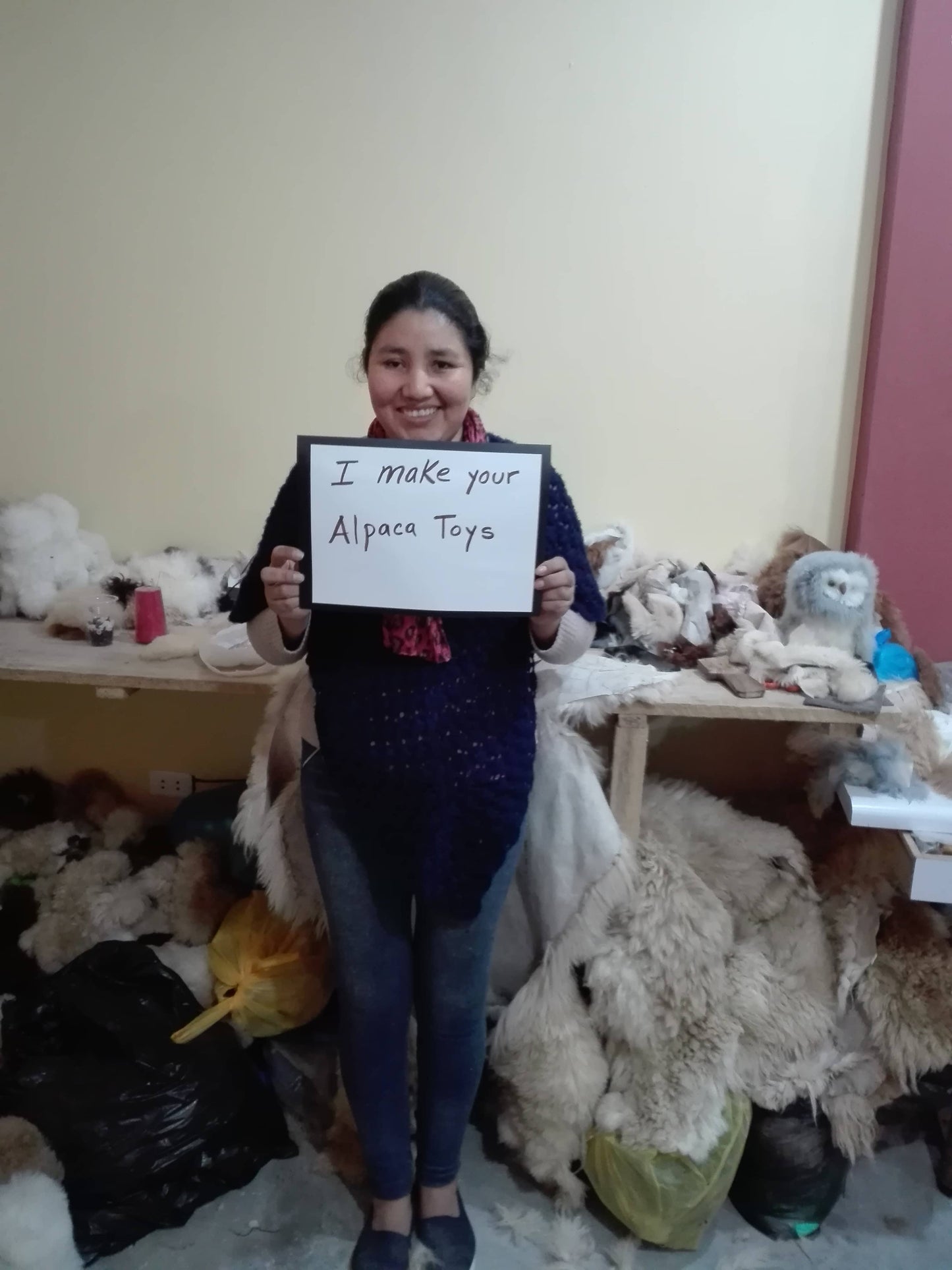 Alpaca Fur Lion Stuffed Animal