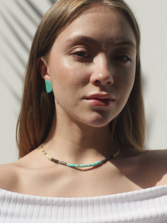 Turquoise Gradient Beaded Necklace