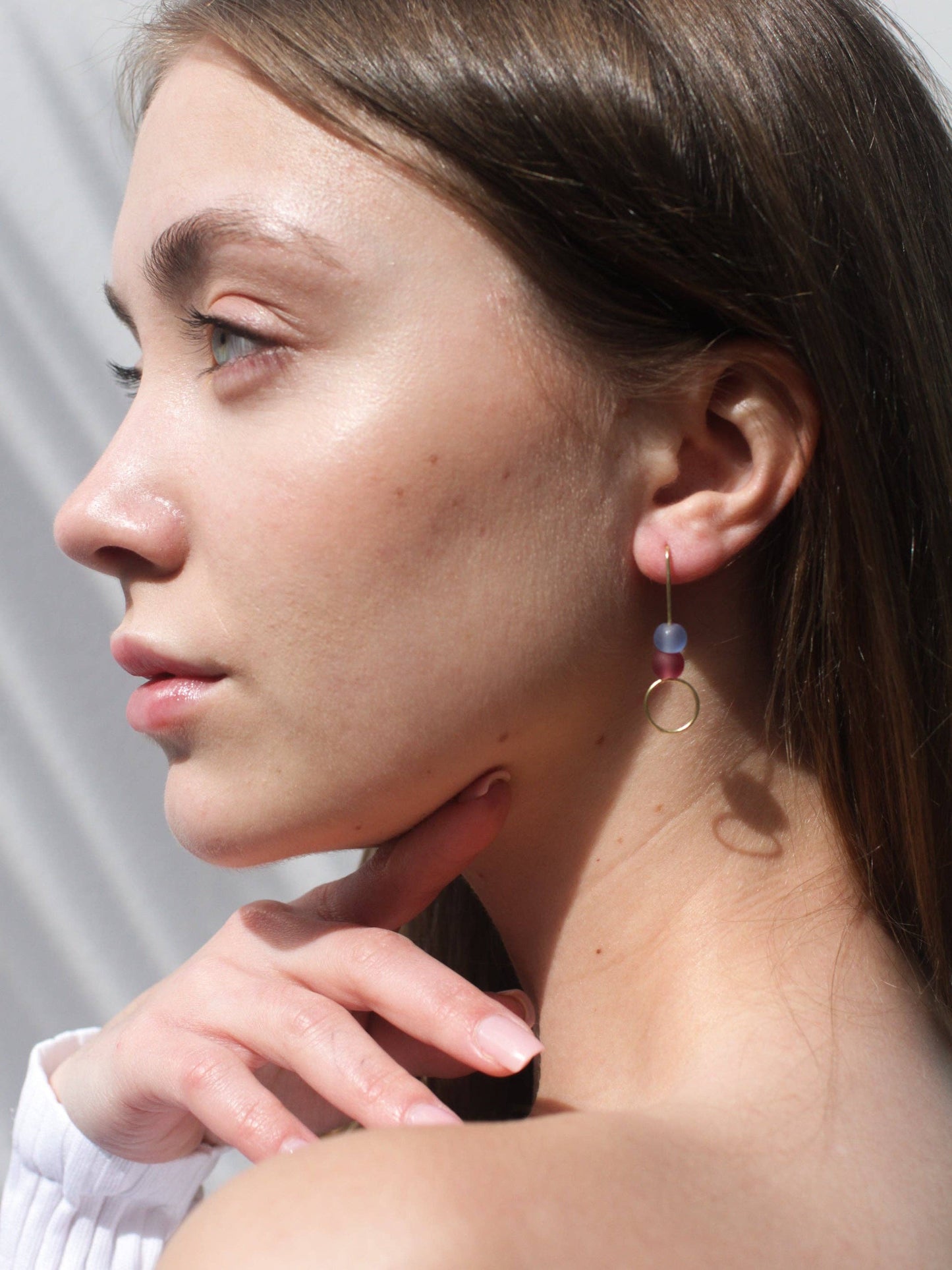 Rose Sea Glass Stack Earrings