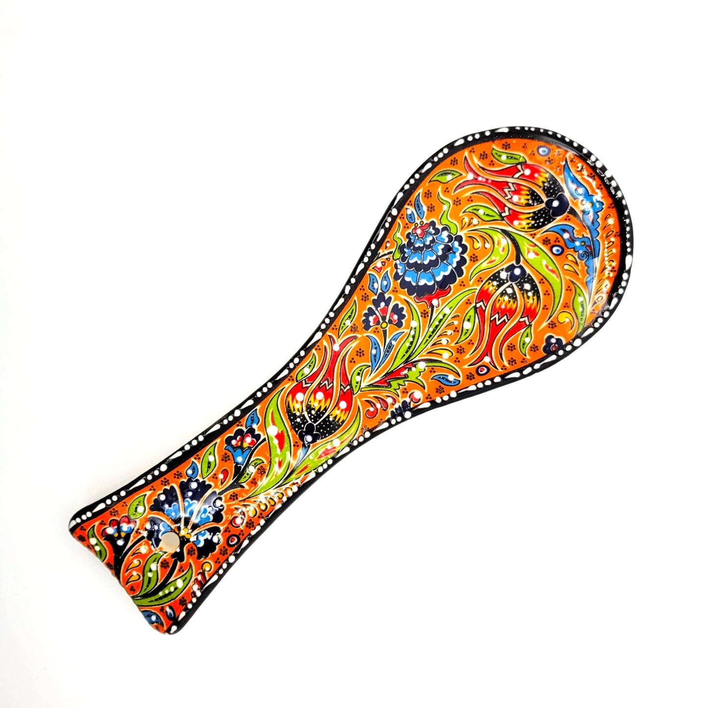 Ceramic Screen Printed Spoon Rest in Assorted Patterns