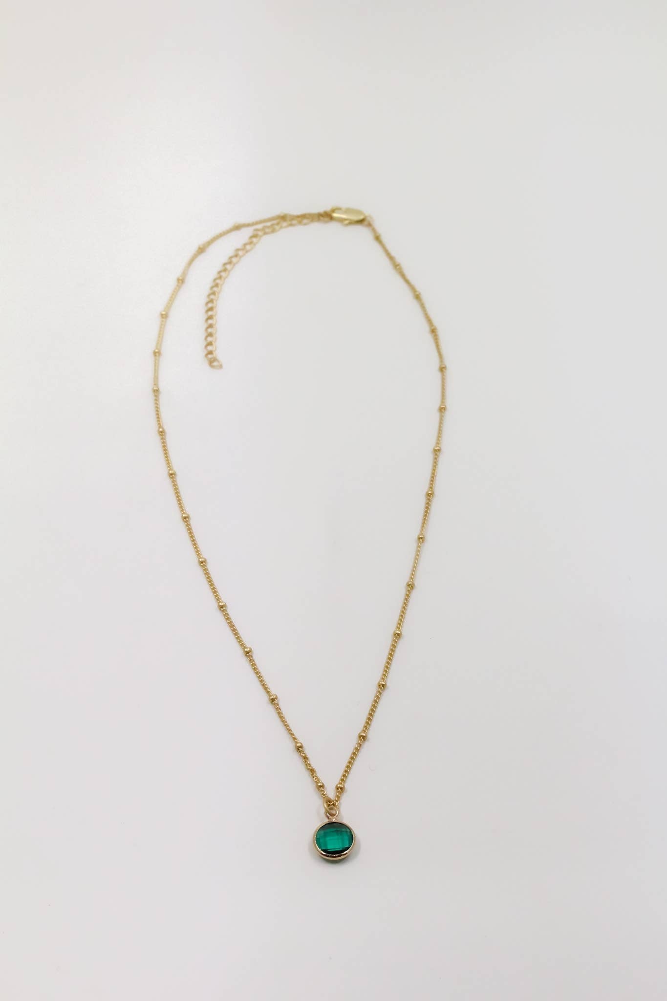 Round Faceted Sea Green Glass Pendant