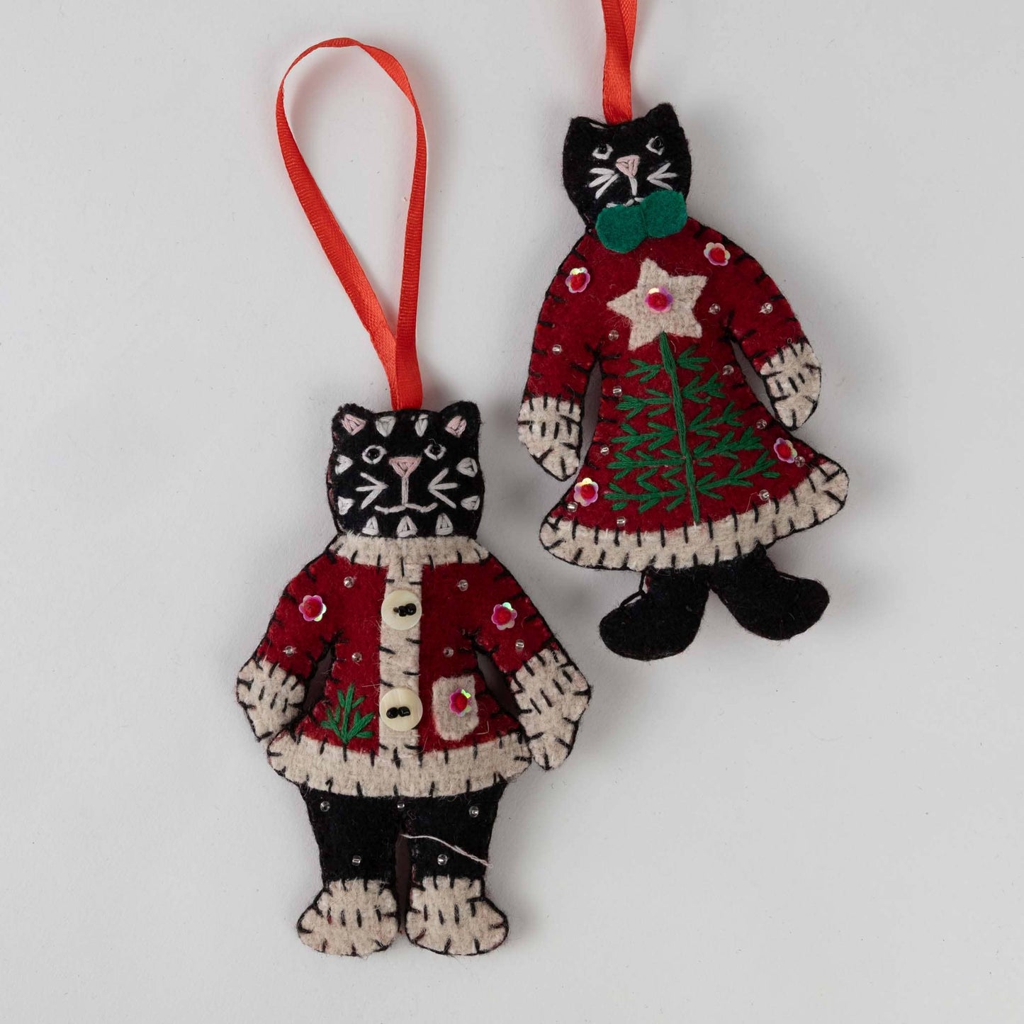 Mrs. Cat Claws Felt Ornament