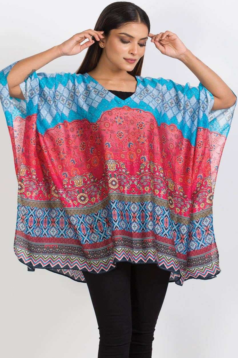 Aqua & Melon Kalpita Cupro Top