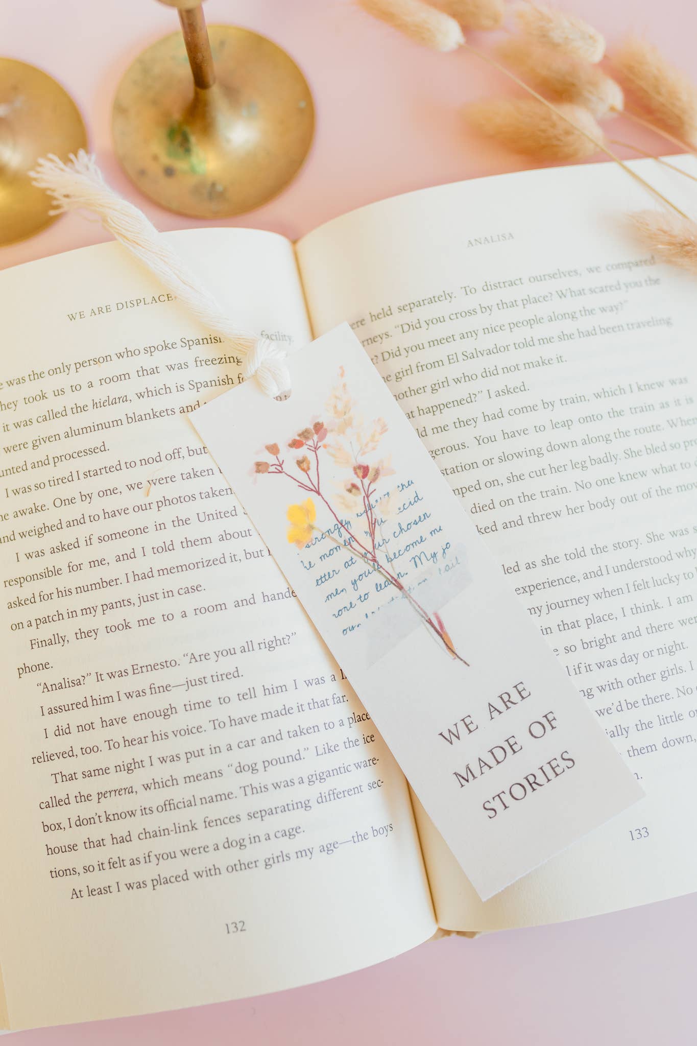 Peace & Justice are Intertwined Handmade Bookmark