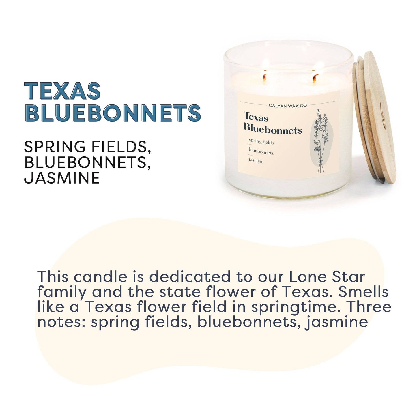 Texas Bluebonnet - Clear Glass Tumbler Soy Candle