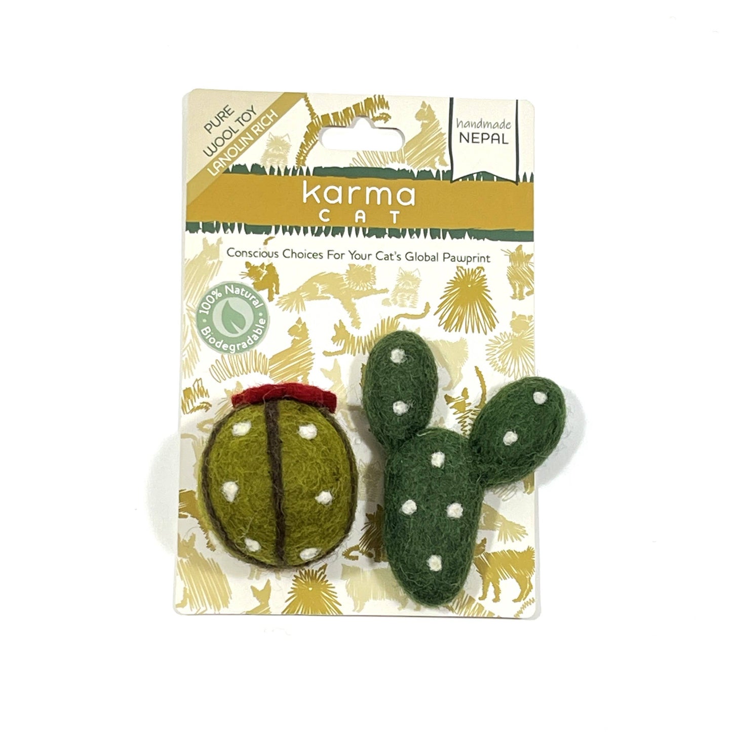 Succulents Wool Cat Toy Set